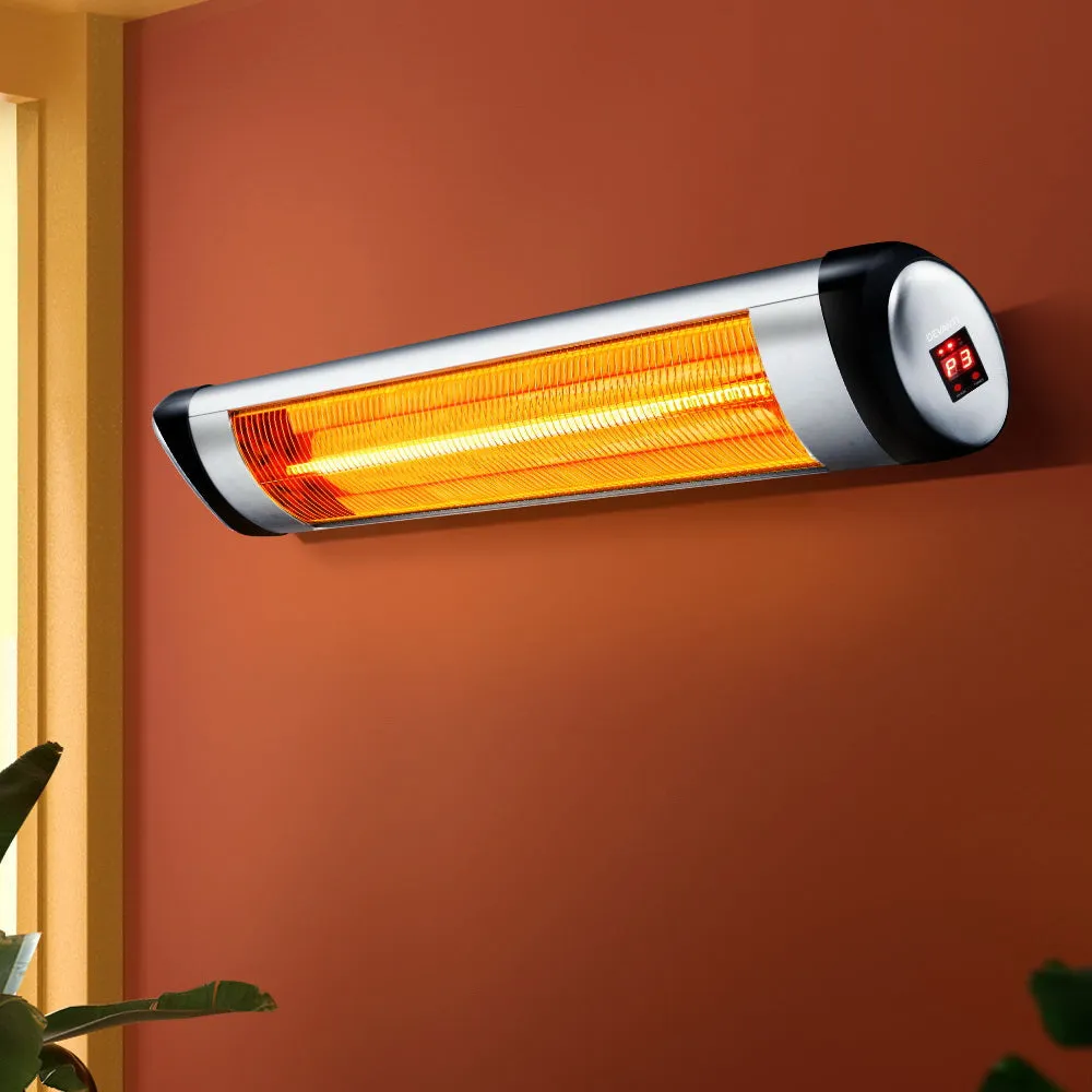 Devanti Electric Infrared Patio Heater Radiant Strip Indoor Outdoor Heaters Remote Control 1500W