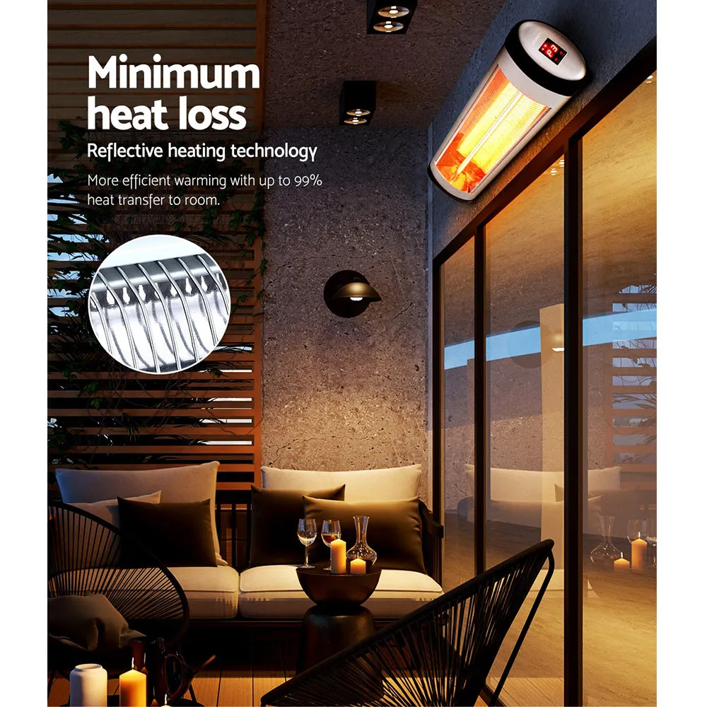 Devanti Electric Infrared Patio Heater Radiant Strip Indoor Outdoor Heaters Remote Control 1500W