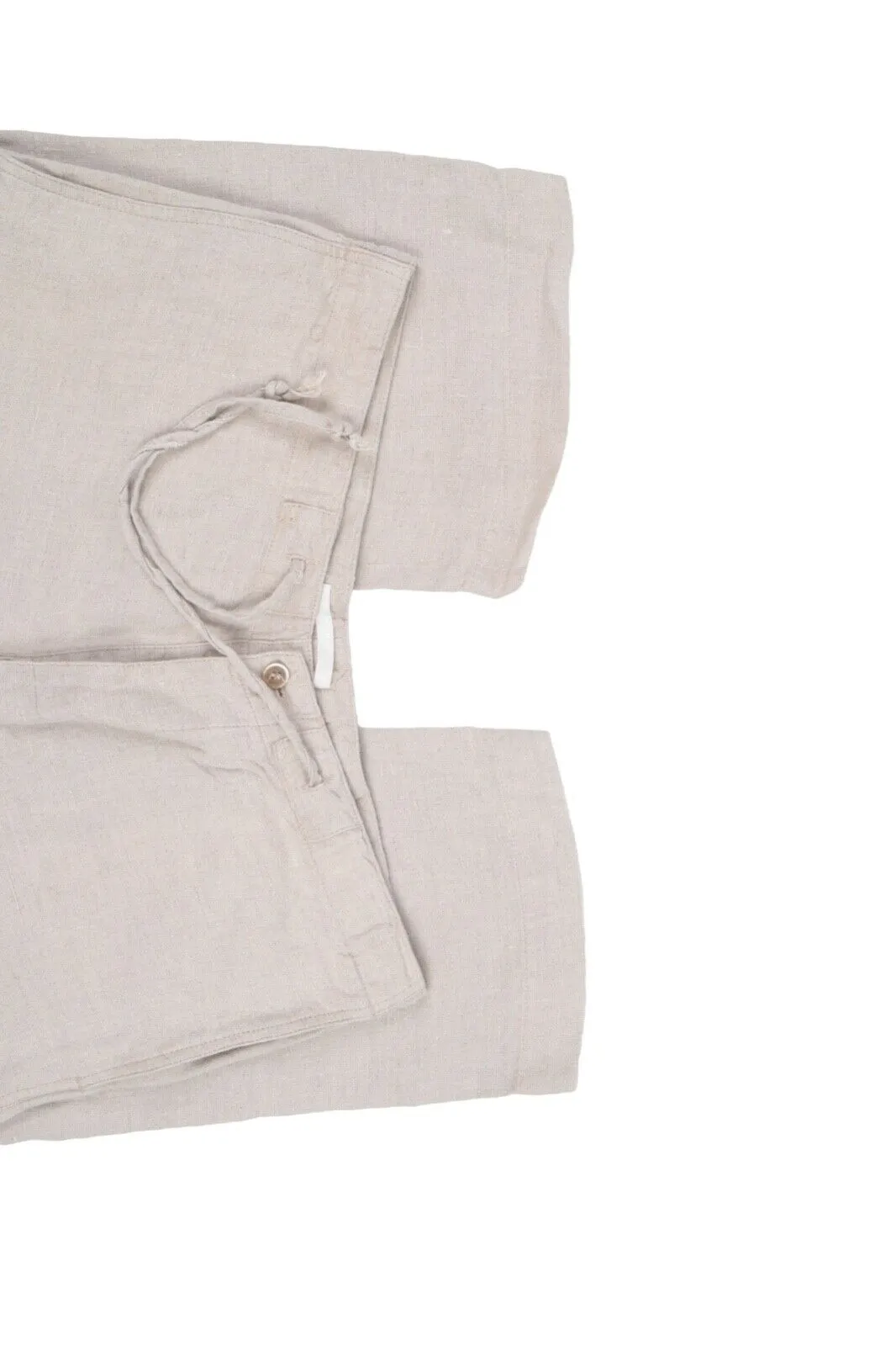 Men's BARENA Venezia Beige Linen Summer Chino Pants Trousers Size 52 / 34