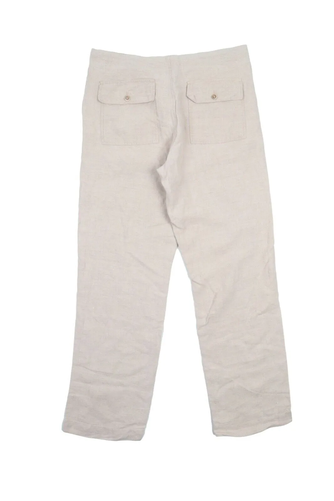 Men's BARENA Venezia Beige Linen Summer Chino Pants Trousers Size 52 / 34