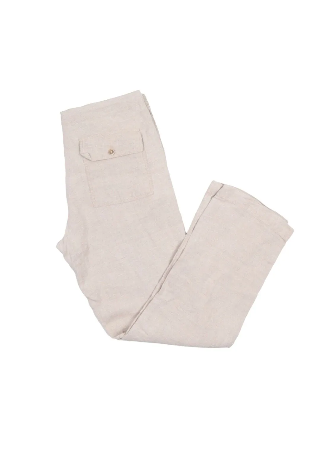 Men's BARENA Venezia Beige Linen Summer Chino Pants Trousers Size 52 / 34
