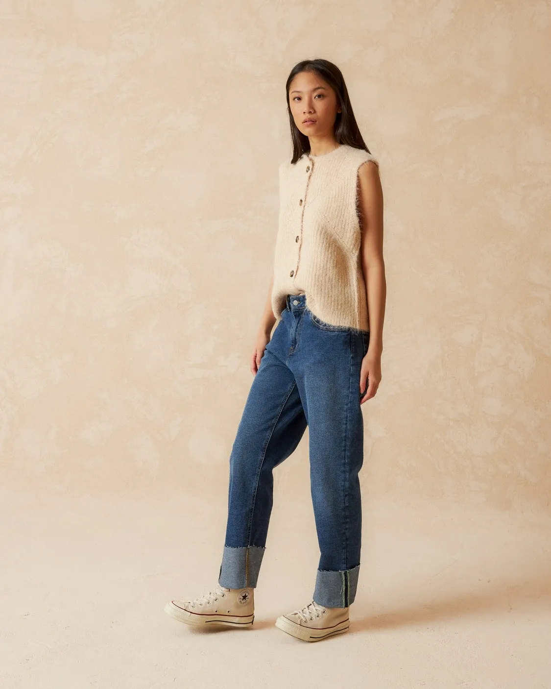 Ribbed Knitted Vest