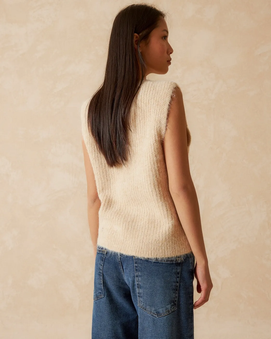 Ribbed Knitted Vest